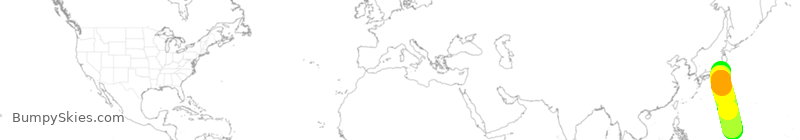 Turbulence forecast map for UAL848, HND to GUM