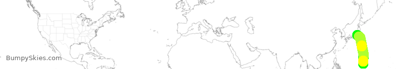 Turbulence forecast map for UAL849, GUM to HND