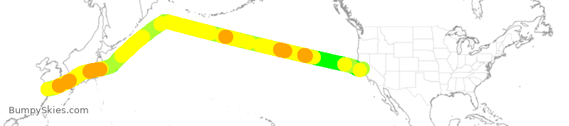 Turbulence forecast map for UAL858, SPD to SFO