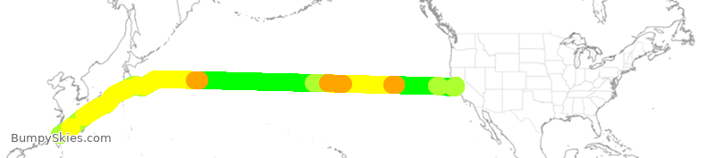 Turbulence forecast map for UAL872, CTP to SFO