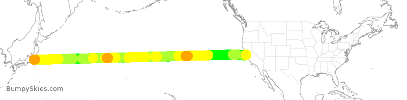 Turbulence forecast map for UAL876, JTT to SFO