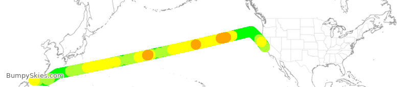 Turbulence forecast map for UAL877, SFO to HHH