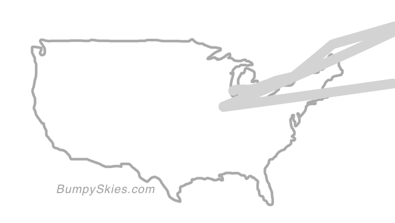 Map of continental US with illustrated flight path and turbulence forecast (described in text below)