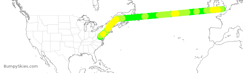 Turbulence forecast map for UAL919, GLL to IAD