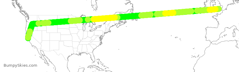 Turbulence forecast map for UAL949, GLL to SFO