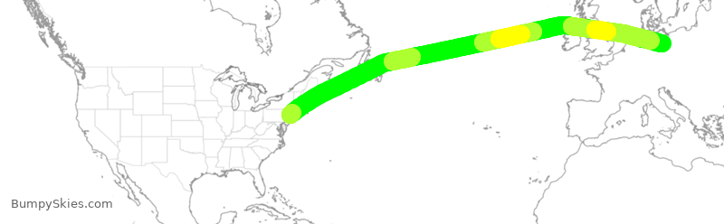 Turbulence forecast map for UAL962, EWR to SXF
