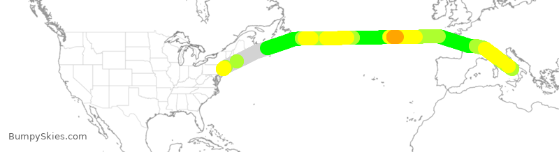 Turbulence forecast map for UAL964, EWR to NAP
