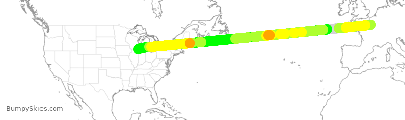 Turbulence forecast map for UAL986, FPG to ORD