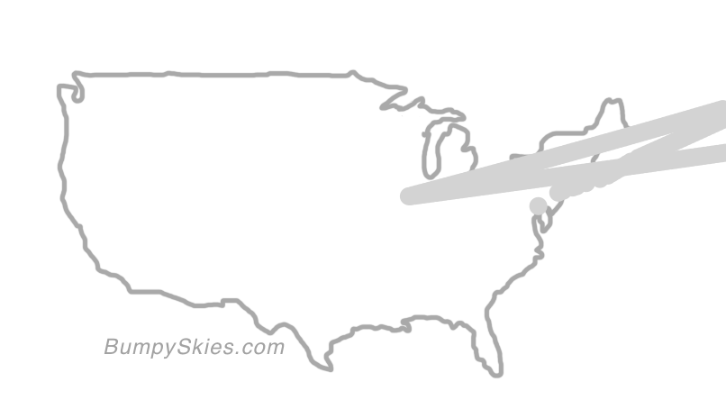 Map of continental US with illustrated flight path and turbulence forecast (described in text below)