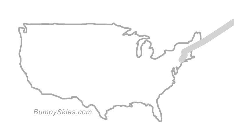 Map of continental US with illustrated flight path and turbulence forecast (described in text below)