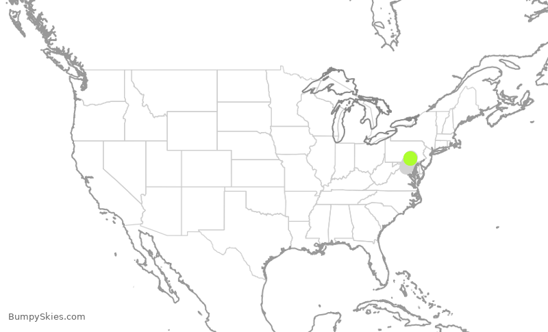 Turbulence forecast map for UCA4233, IAD to MDT