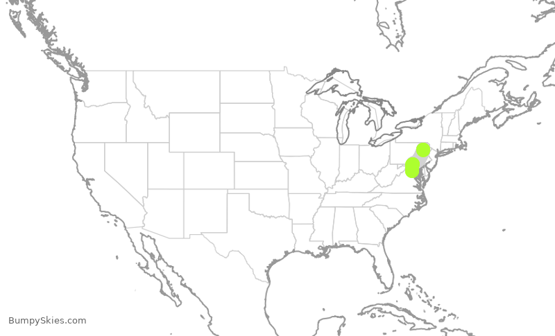 Turbulence forecast map for UCA4269, AVP to IAD
