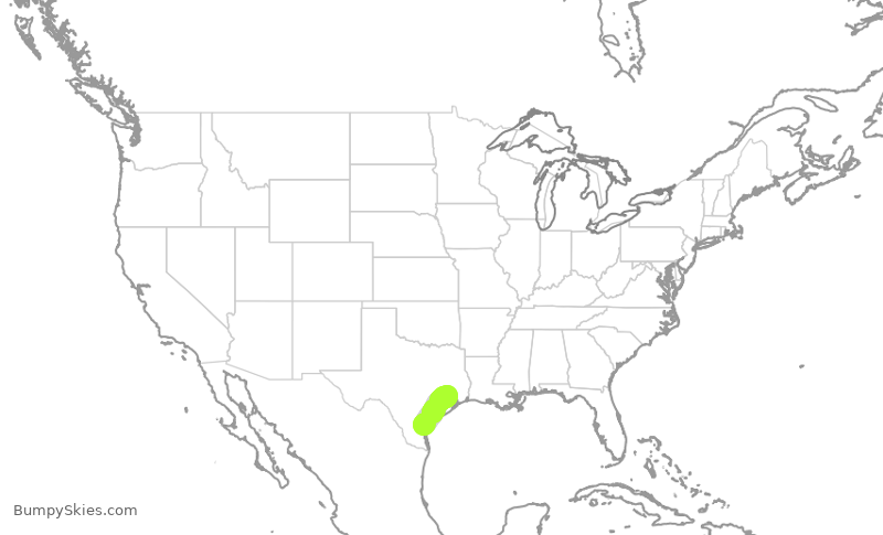 Turbulence forecast map for UCA4280, CRP to IAH