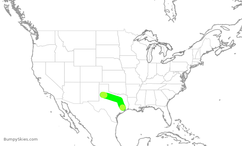 Turbulence forecast map for UCA4280, IAH to LBB