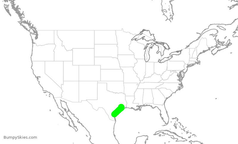 Turbulence forecast map for UCA4339, IAH to CRP