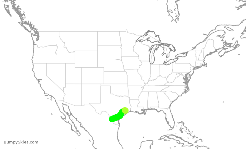 Turbulence forecast map for UCA4357, LRD to IAH