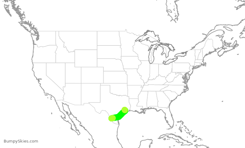 Turbulence forecast map for UCA4892, IAH to LRD