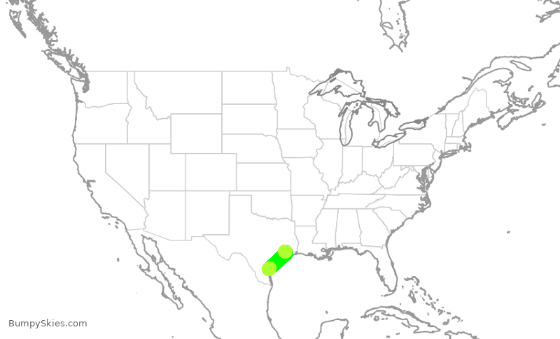 Turbulence forecast map for UCA4894, IAH to CRP