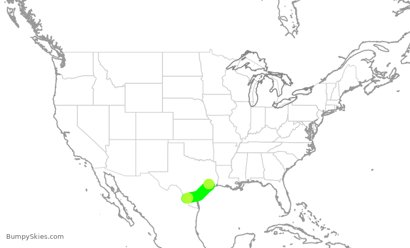 Turbulence forecast map for UCA4917, IAH to LRD