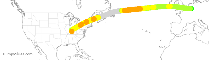 Turbulence forecast map for UPS211, SDF to DDK