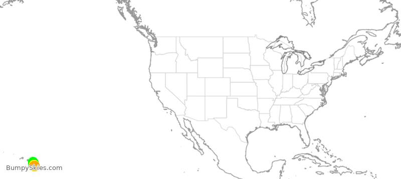 Turbulence forecast map for UPS2463, HKO to HOG