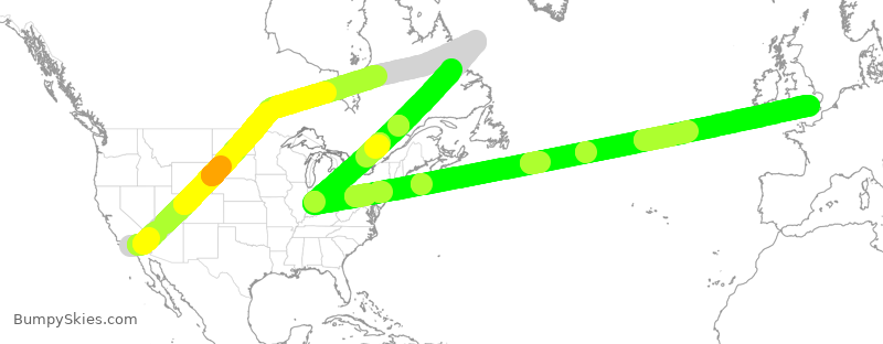 Turbulence forecast map for VIR24, LAX to LHR