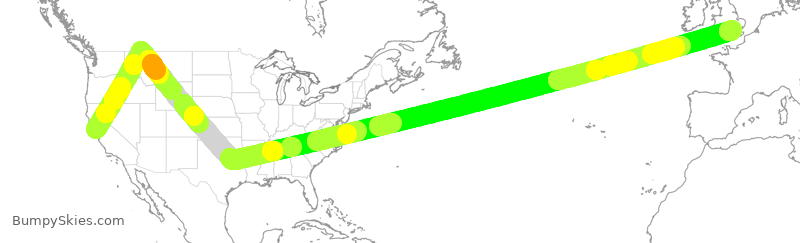 Turbulence forecast map for VIR42, SFO to LHR