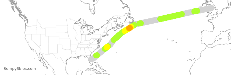 Turbulence forecast map for VIR74, MCO to MAN