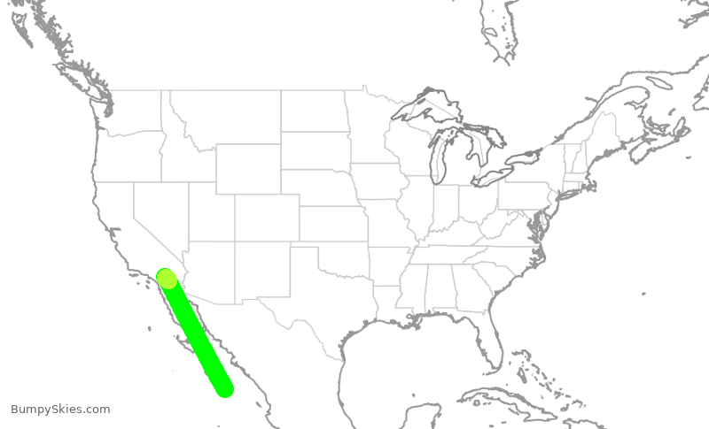 Turbulence forecast map for VJA358, MSL to PSP