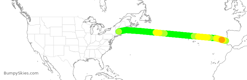 Turbulence forecast map for VJT712, MHT to LIS