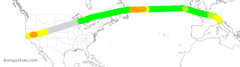 Turbulence forecast map for VJT712, SFO to IPX
