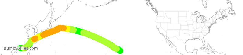 Turbulence forecast map for VJT719, HKG to KOA