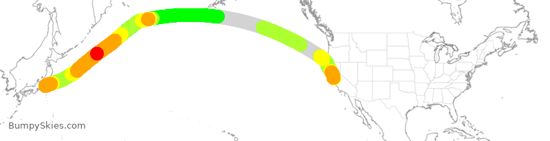 Turbulence forecast map for VJT749, SJC to HND