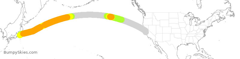 Turbulence forecast map for VJT750, SJC to HND