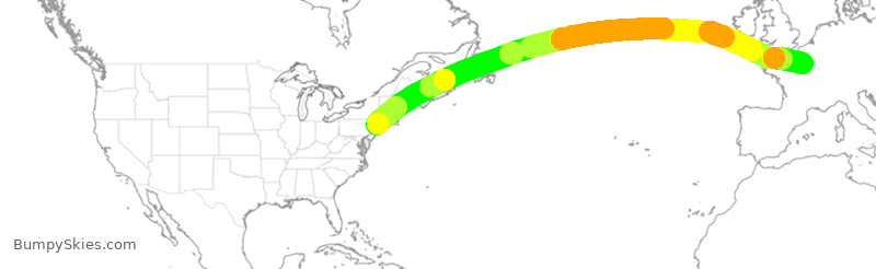 Turbulence forecast map for VJT754, HPN to LBG