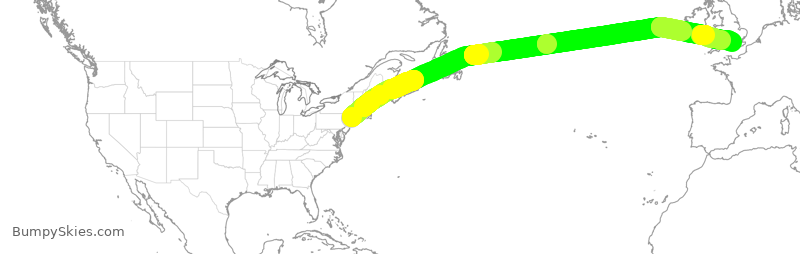 Turbulence forecast map for VJT785, HPN to GLF