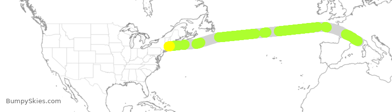 Turbulence forecast map for VJT792, ORH to NCE