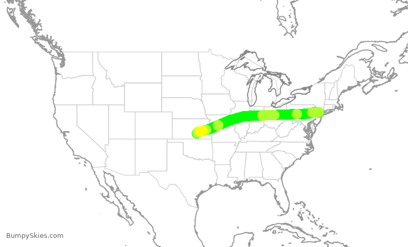 Turbulence forecast map for VJT793, TEB to ICT
