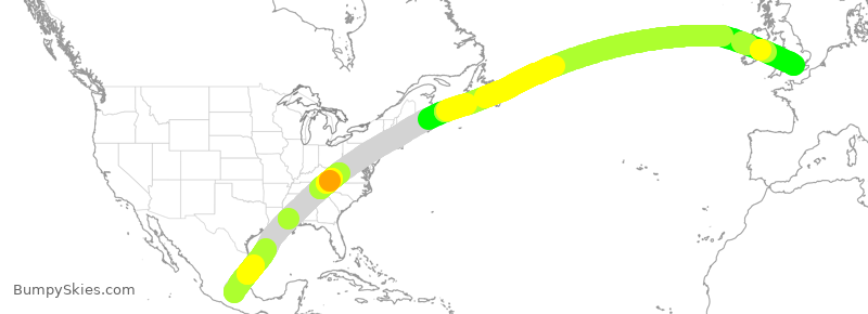 Turbulence forecast map for VJT796, TLC to FAB