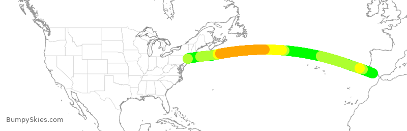 Turbulence forecast map for VJT809, HPN to FAO