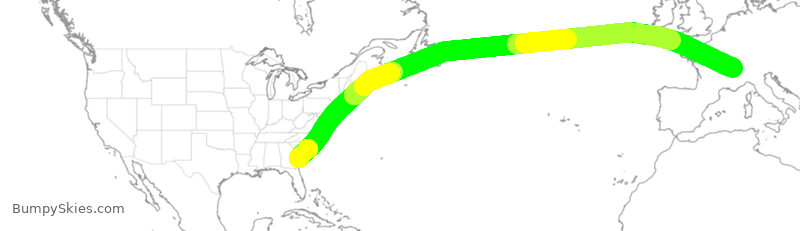 Turbulence forecast map for VJT813, SAV to GVA