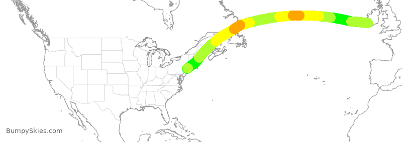 Turbulence forecast map for VJT827, HPN to KIR