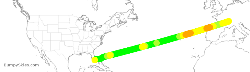 Turbulence forecast map for VJT842, GVA to OPF