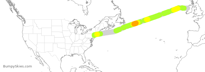 Turbulence forecast map for VJT895, TEB to NOC