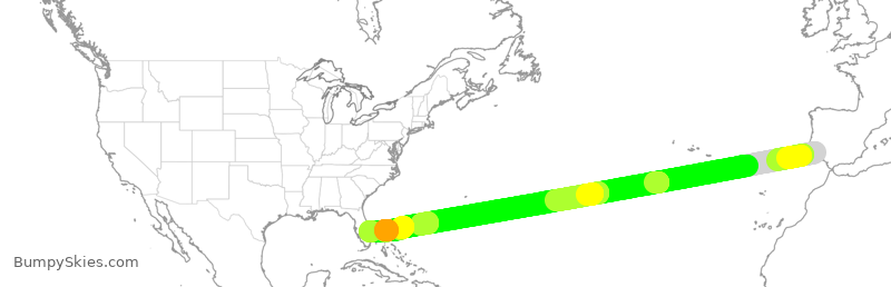 Turbulence forecast map for VJT904, BYJ to SUA