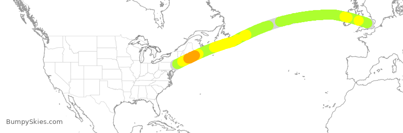Turbulence forecast map for VJT957, TEB to LTN