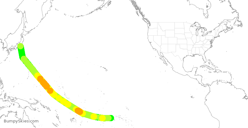 Turbulence forecast map for VJT966, HND to BOB