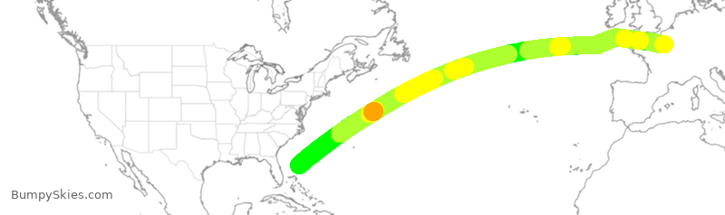 Turbulence forecast map for VJT968, DJT to LBG