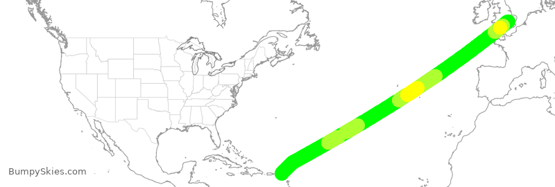 Turbulence forecast map for VJT972, NCM to GGW