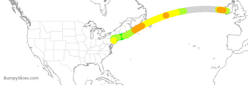 Turbulence forecast map for VJT981, SNN to TEB